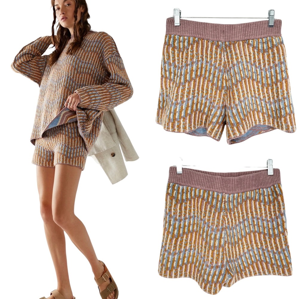Free People Beach Malibu Patterned Sweater SHORTS ONLY Chevron Print - Summer